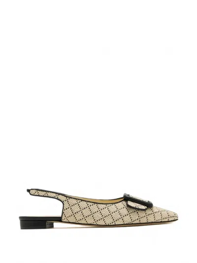 Manolo Blahnik Maylurabi Buckle-detail Slingback Ballet Flats In Neutral
