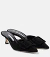 Manolo Blahnik 50mm Maysale Velvet Mules In Grey