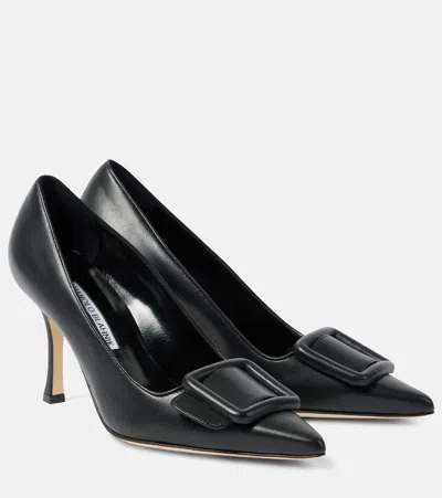 Manolo Blahnik Maysale 70 Leather Pumps In Black