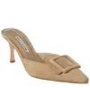 Manolo Blahnik 50mm Maysale Suede Mules In Brown