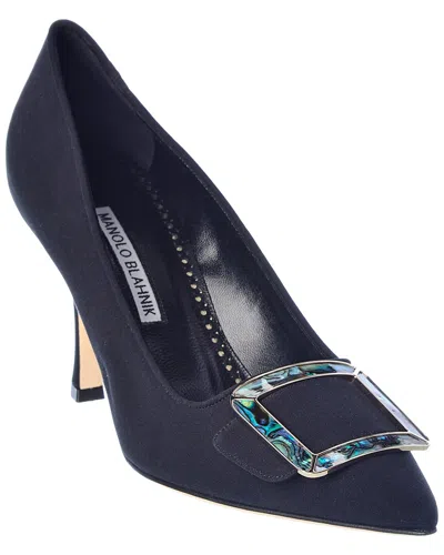 Manolo Blahnik Maysale 90 Silk Pump In Black