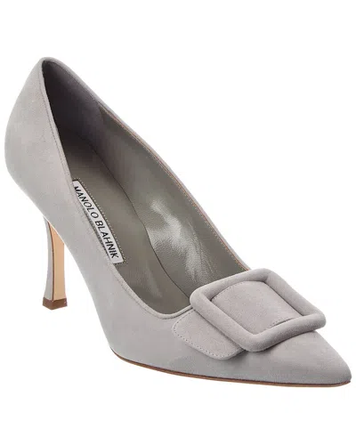Manolo Blahnik Maysale 90 Suede Pump In Pattern