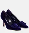 Manolo Blahnik Maysale 90 Velvet Pumps