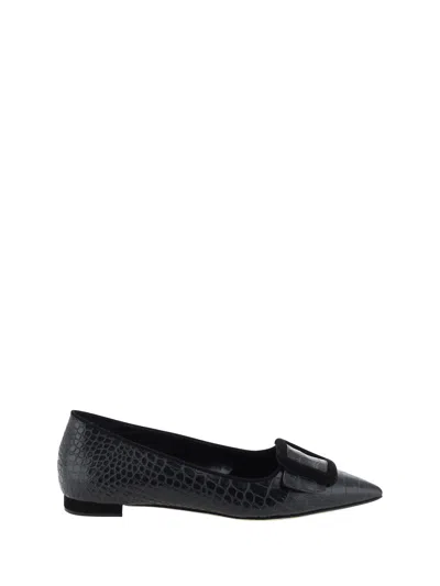 Manolo Blahnik Maysale Ballerinas In Blck