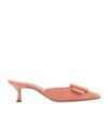Manolo Blahnik Maysale Buckle Pumps In Orange