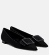Manolo Blahnik Maysale Buckled Ballet Flats In Black