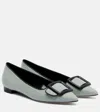 Manolo Blahnik Maysale Buckled Ballet Flats In Green