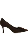 Manolo Blahnik Maysale Heeled Pumps In Brown