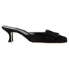 Manolo Blahnik 50mm Maysale Velvet Mules In Black