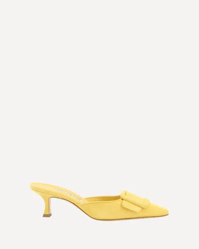 Manolo Blahnik Maysale Pumps In Yellow