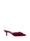 Manolo Blahnik Maysale 50mm Suede Mules In Bpur