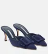 Manolo Blahnik Mules Maysale Aus Veloursleder In Blau
