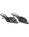 Manolo Blahnik Maysalebi 50 Croc-embossed Leather & Suede Mule (authentic Pre-  Owned)