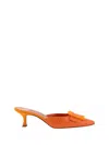 Manolo Blahnik Maysalebi 50 Suede-trimmed Croc-effect Leather Mules In Bora