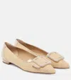 Manolo Blahnik Maysalepumpflat Raffia Ballet Flats In Purple