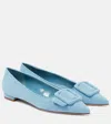 Manolo Blahnik Maysalepumpflat Suede Ballet Flats In Blue