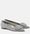 Manolo Blahnik Maysalepumpflat Suede Ballet Flats In Grey