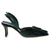 Manolo Blahnik Maysli 70 Buckled Slingback Pumps In Green Velvet