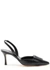 Manolo Blahnik Maysli Buckle Slingback Pointed Toe Pump