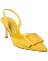 Manolo Blahnik 70mm Maysli Suede Slingback Pumps In Yellow