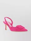 Manolo Blahnik Maysli Almond Toe Suede Buckle Pumps