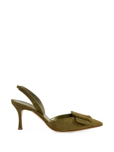 Manolo Blahnik Maysli Buckle-detail Mules In Multi