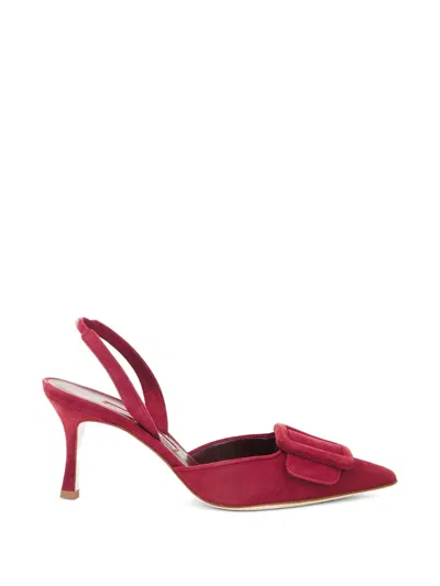 Manolo Blahnik Maysli Buckle-detail Pumps In Red