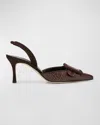 Manolo Blahnik Maysli 70 Suede Pump In Dark Brown