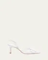 Manolo Blahnik Maysli Leather Buckle Halter Pumps In White