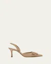 Manolo Blahnik Maysli Leather Buckle Halter Pumps In Brown