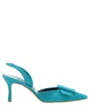 Manolo Blahnik Pointed High-heeled Sandals In Lightblue