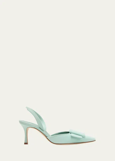 Manolo Blahnik Maysli 70 Suede Pump In Light Green