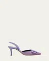 Manolo Blahnik Maysli Woven Buckle Slingback Pumps In Mpur5146bpur5221