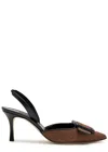 Manolo Blahnik Mayslibi 70 Slingback Leather Pumps In Brown