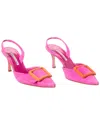 Manolo Blahnik Mayslibi 70 Suede Slingback Pump (authentic Pre-loved) In Pink