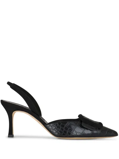 Manolo Blahnik Mayslibi 70 Nappa Pump In 0015 Black