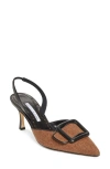 Manolo Blahnik Mayslibi Buckle Slingback Pump In Brown