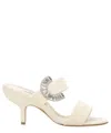 Manolo Blahnik Memonia Heeled Sandals In White