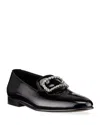 Manolo Blahnik Men's Beau Brummell Mariocc Patent Crystal Buckle Slippers In Black