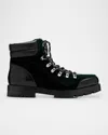 Manolo Blahnik Men's Janka Velvet And Leather Ankle Boots In Dgrn3017