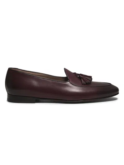 Manolo Blahnik Men's Lennox Leather Loafers In Brown