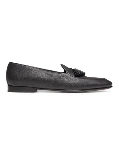 Manolo Blahnik Men's Lennox Leather Tassel Loafers In Black