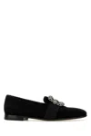 Manolo Blahnik Carlton Jet Mocassins In Suede With Jewel Buckle In Multicolor