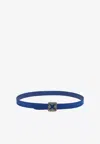 Manolo Blahnik Mini Hangisi Satin Belt With Crystal Buckle In Blue