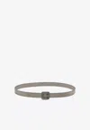 Manolo Blahnik Mini Hangisi Satin Belt With Crystal Buckle In Gray