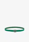 Manolo Blahnik Mini Hangisi Satin Belt With Crystal Buckle In Green