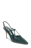 Manolo Blahnik Minia Pointy Toe T-bar Pump (women0 In Green