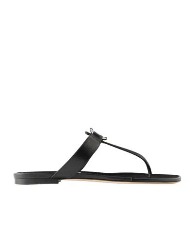 Manolo Blahnik Minimalist Flip Flops In Black