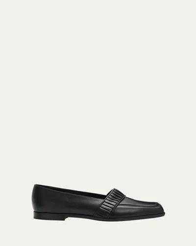 Manolo Blahnik Minoffa Leather Loafers In Black