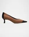 Manolo Blahnik Mionel Wool Bicolor Pumps In Brown